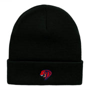 Cobra Head Embroidered 12 Inch Long Knitted Beanie