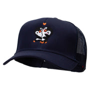 Penguins' Love Embroidered Solid Cotton Twill Mesh Prostyle Cap - Navy OSFM