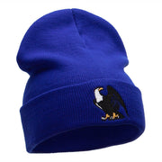 Majestic Eagle Embroidered 12 Inch Long Knitted Beanie