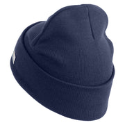 U.S. Army 39th Infantry Brigade Logo Embroidered 12 Inch Solid Knit Cuff Long Beanie Made in USA - Navy OSFM