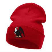 Majestic Eagle Embroidered 12 Inch Long Knitted Beanie