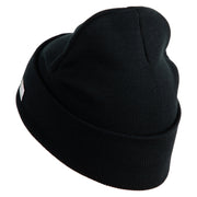 U.S. Army 39th Infantry Brigade Logo Embroidered 12 Inch Solid Knit Cuff Long Beanie Made in USA - Black OSFM