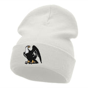 Majestic Eagle Embroidered 12 Inch Long Knitted Beanie