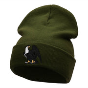 Majestic Eagle Embroidered 12 Inch Long Knitted Beanie