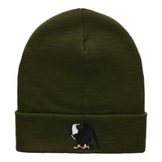 Majestic Eagle Embroidered 12 Inch Long Knitted Beanie