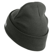 U.S. Army 39th Infantry Brigade Logo Embroidered 12 Inch Solid Knit Cuff Long Beanie Made in USA - Charcoal OSFM