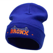 The Bronx Embroidered 12 Inch Long Knitted Beanie