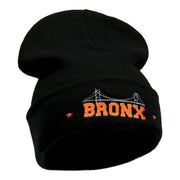 The Bronx Embroidered 12 Inch Long Knitted Beanie