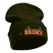 The Bronx Embroidered 12 Inch Long Knitted Beanie