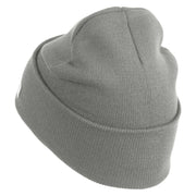 U.S. Army 40th Infantry Division Logo Embroidered 12 Inch Solid Knit Cuff Long Beanie Made in USA - Dk-Ash OSFM