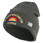 U.S. Army 41st Infantry Brigade Combat Team Logo Embroidered 12 Inch Solid Knit Cuff Long Beanie Made in USA - Charcoal OSFM