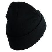 U.S. Army 41st Infantry Brigade Combat Team Logo Embroidered 12 Inch Solid Knit Cuff Long Beanie Made in USA - Black OSFM