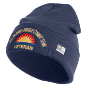 U.S. Army 41st Infantry Brigade Combat Team Logo Embroidered 12 Inch Solid Knit Cuff Long Beanie Made in USA - Navy OSFM