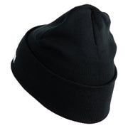 U.S. Army 42nd Infantry Division Logo Embroidered 12 Inch Solid Knit Cuff Long Beanie Made in USA - Black OSFM