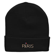 Eiffle Tower Paris Embroidered 12 Inch Long Knitted Beanie