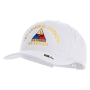 U.S. Army 1st Armored Division Embroidered Retro Cotton Blend Snapback Cap - White OSFM