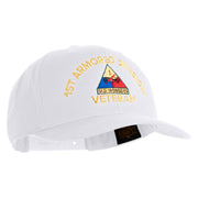 U.S. Army 1st Armored Division Embroidered Retro Cotton Blend Snapback Cap - White OSFM