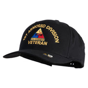 U.S. Army 1st Armored Division Embroidered Retro Cotton Blend Snapback Cap - Black OSFM