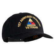 U.S. Army 1st Armored Division Embroidered Retro Cotton Blend Snapback Cap - Black OSFM