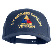 U.S. Army 1st Armored Division Embroidered Retro Cotton Blend Snapback Cap - Navy OSFM