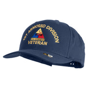 U.S. Army 1st Armored Division Embroidered Retro Cotton Blend Snapback Cap - Navy OSFM