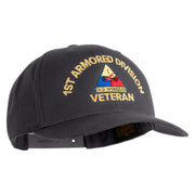 U.S. Army 1st Armored Division Embroidered Retro Cotton Blend Snapback Cap - Charcoal OSFM