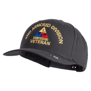 U.S. Army 2nd Armored Division Embroidered Retro Cotton Blend Snapback Cap - Charcoal OSFM