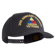 U.S. Army 2nd Armored Division Embroidered Retro Cotton Blend Snapback Cap - Charcoal OSFM