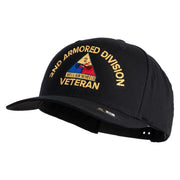 U.S. Army 2nd Armored Division Embroidered Retro Cotton Blend Snapback Cap - Black OSFM