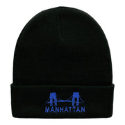 Manhattan Bridge Embroidered 12 Inch Knitted Long Beanie