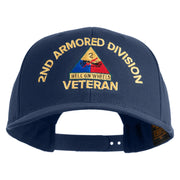 U.S. Army 2nd Armored Division Embroidered Retro Cotton Blend Snapback Cap - Navy OSFM