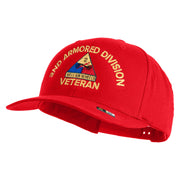 U.S. Army 2nd Armored Division Embroidered Retro Cotton Blend Snapback Cap - Red OSFM