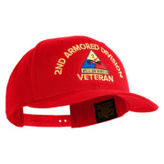 U.S. Army 2nd Armored Division Embroidered Retro Cotton Blend Snapback Cap - Red OSFM