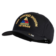 U.S. Army 3rd Armored Division Embroidered Retro Cotton Blend Snapback Cap - Black OSFM