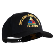 U.S. Army 3rd Armored Division Embroidered Retro Cotton Blend Snapback Cap - Black OSFM