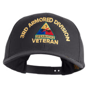 U.S. Army 3rd Armored Division Embroidered Retro Cotton Blend Snapback Cap - Charcoal OSFM