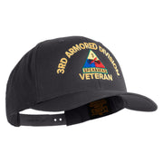 U.S. Army 3rd Armored Division Embroidered Retro Cotton Blend Snapback Cap - Charcoal OSFM