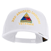 U.S. Army 3rd Armored Division Embroidered Retro Cotton Blend Snapback Cap - White OSFM