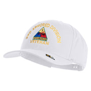 U.S. Army 3rd Armored Division Embroidered Retro Cotton Blend Snapback Cap - White OSFM