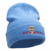 New Mexico Hot Air Balloon Embroidered 12 Inch Long Knitted Beanie