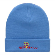 New Mexico Hot Air Balloon Embroidered 12 Inch Long Knitted Beanie