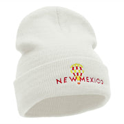 New Mexico Hot Air Balloon Embroidered 12 Inch Long Knitted Beanie