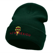 New Mexico Hot Air Balloon Embroidered 12 Inch Long Knitted Beanie