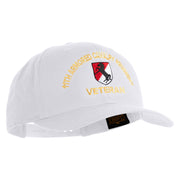 U.S. Army 11th Armored Cavalry Regiment Embroidered Retro Cotton Blend Snapback Cap - White OSFM