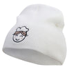 Cute Bakery Embroidered 8 inch Acrylic Short Beanie - White OSFM