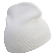 Cute Bakery Embroidered 8 inch Acrylic Short Beanie - White OSFM