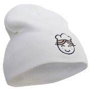 Cute Bakery Embroidered 8 inch Acrylic Short Beanie - White OSFM