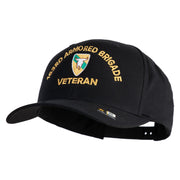 U.S. Army 163rd Armored Brigade Embroidered Retro Cotton Blend Snapback Cap - Black OSFM