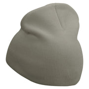 Cute Bakery Embroidered 8 inch Acrylic Short Beanie - Grey OSFM