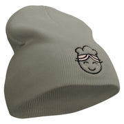 Cute Bakery Embroidered 8 inch Acrylic Short Beanie - Grey OSFM